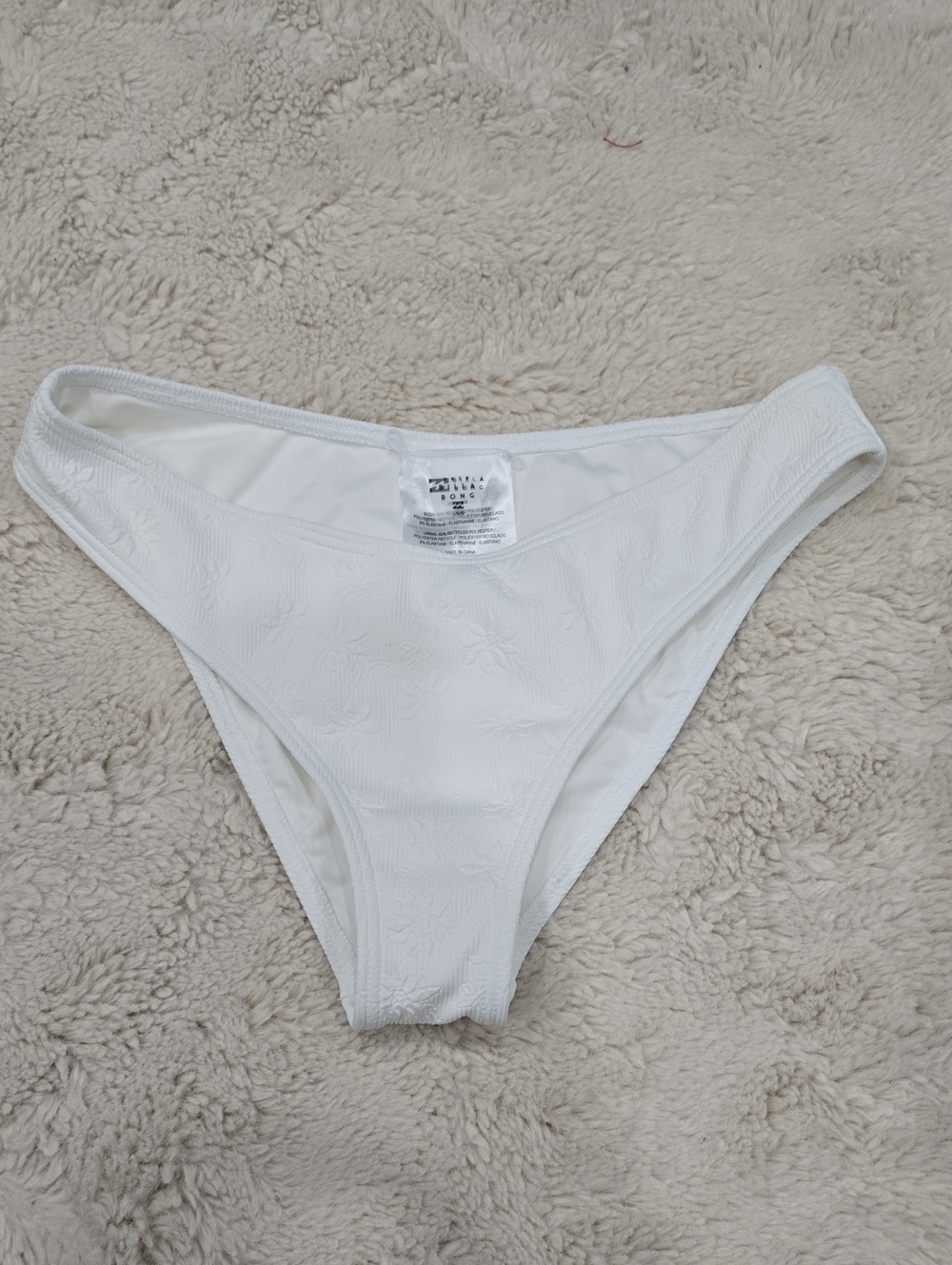 Women’s White Textured Bikini Bottom